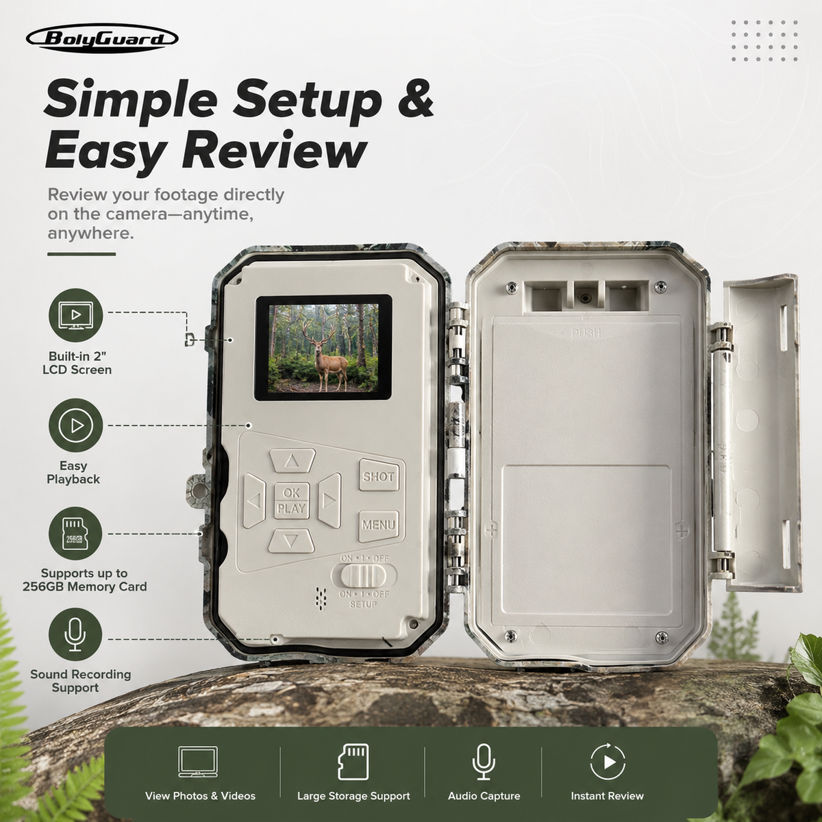 BolyGuard BG662-X 4K Trail Camera – 56MP Wildlife Hunting Camera with Night Vision & Motion Detection