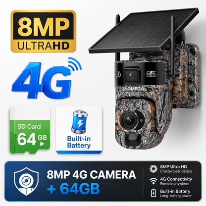 INQMEGA 60X Zoom 4G Solar PTZ Camera – 12MP Wildlife Hunting Camera with Remote Live Monitoring