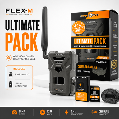 SPYPOINT Flex-M Cellular Trail Camera, 28MP, Dual-SIM LTE