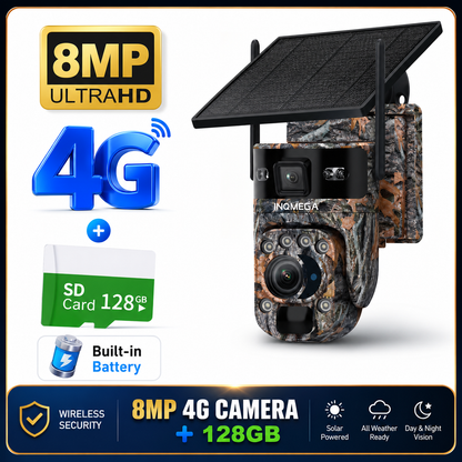 INQMEGA 60X Zoom 4G Solar PTZ Camera – 12MP Wildlife Hunting Camera with Remote Live Monitoring