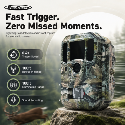 BolyGuard BG662-X 4K Trail Camera – 56MP Wildlife Hunting Camera with Night Vision & Motion Detection