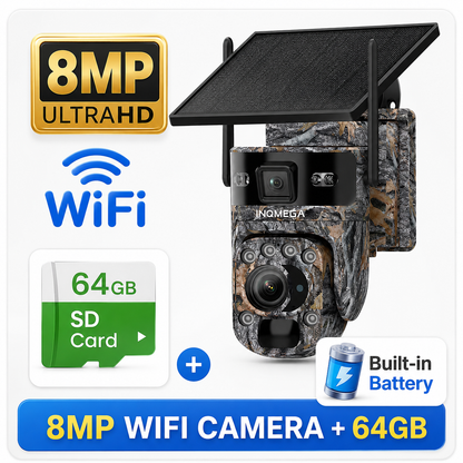 INQMEGA 60X Zoom 4G Solar PTZ Camera – 12MP Wildlife Hunting Camera with Remote Live Monitoring