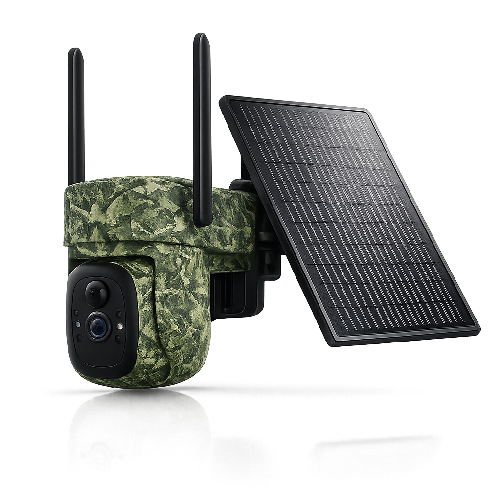 2K 4G LTE Solar PTZ Trail Camera – 10400mAh Battery, Wildlife Detection & Color Night Vision