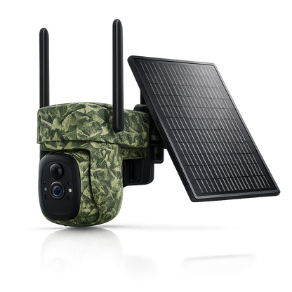 2K 4G LTE Solar PTZ Trail Camera – 10400mAh Battery, Wildlife Detection & Color Night Vision