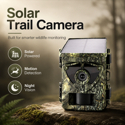8K Solar Wildlife Trail Camera with WiFi & 60MP Photos