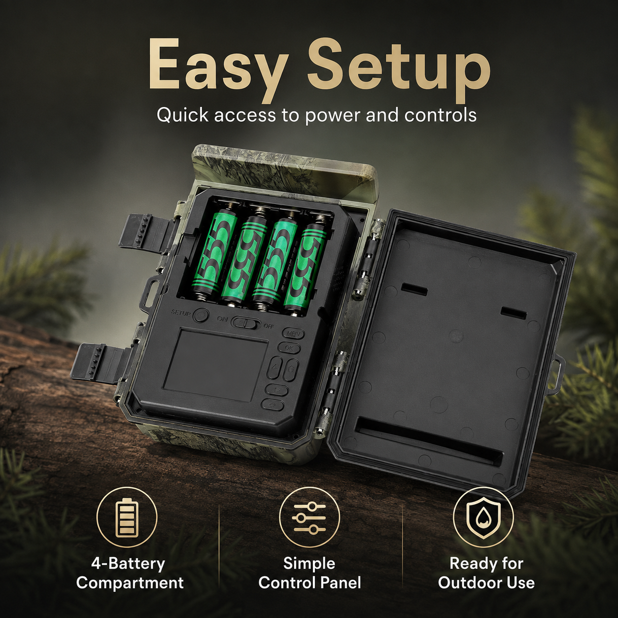 8K Solar Wildlife Trail Camera with WiFi & 60MP Photos