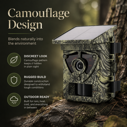 8K Solar Wildlife Trail Camera with WiFi & 60MP Photos