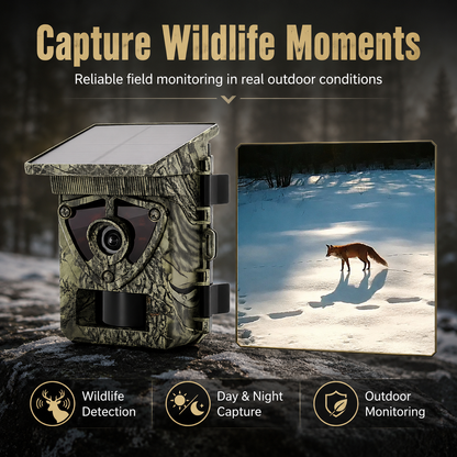 8K Solar Wildlife Trail Camera with WiFi & 60MP Photos