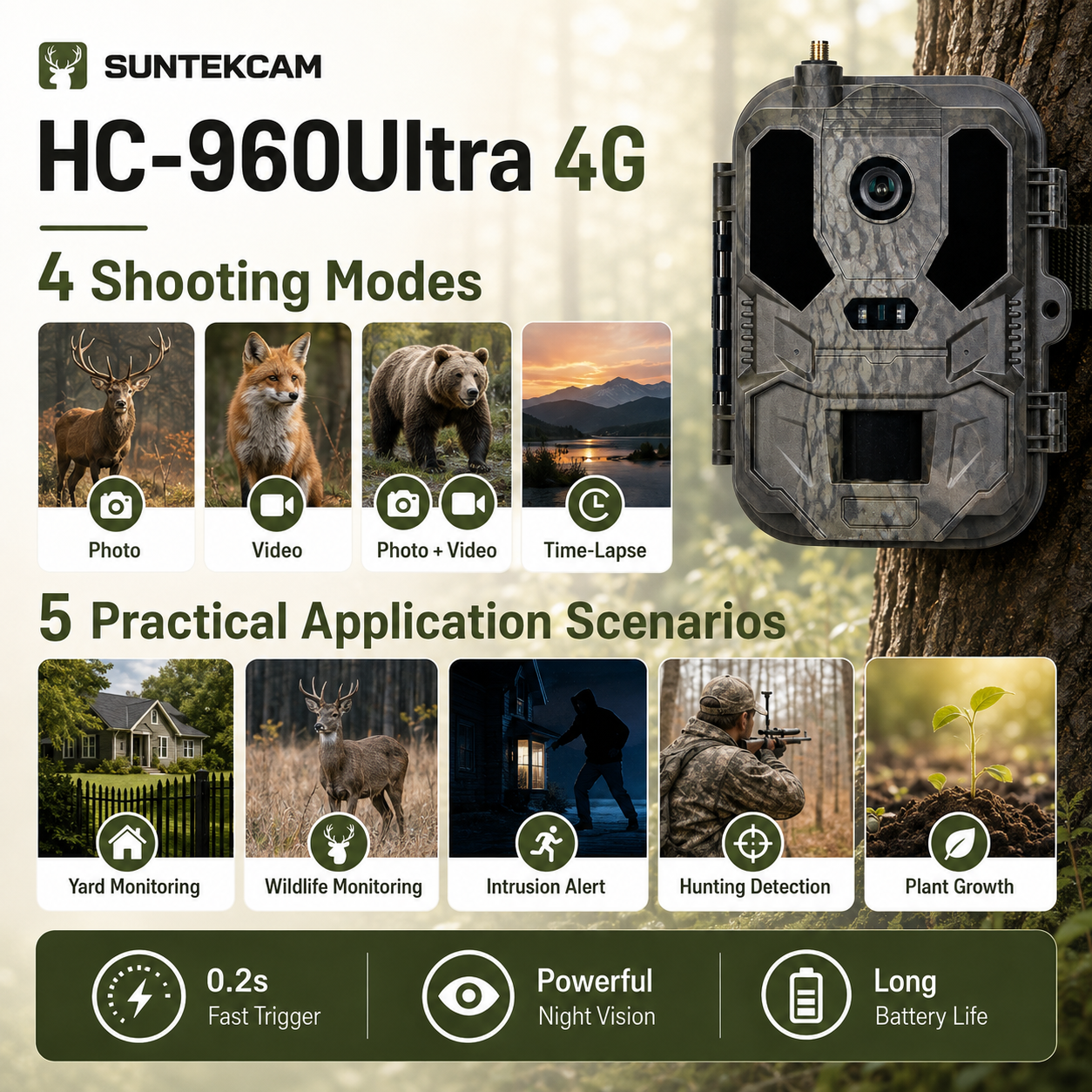 4G LTE Cellular Trail Camera with 4K Live View & 120MP Photos