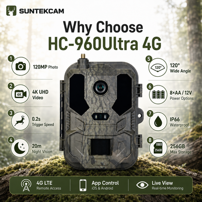 4G LTE Cellular Trail Camera with 4K Live View & 120MP Photos