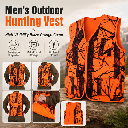 Men’s High-Visibility Orange Outdoor Utility Vest