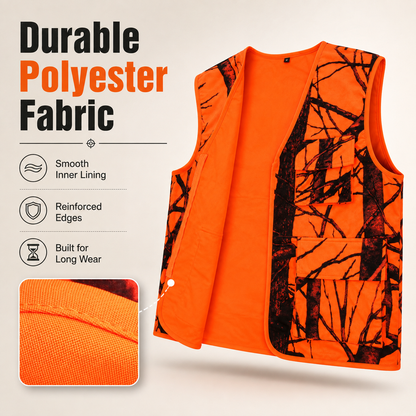Men’s High-Visibility Orange Outdoor Utility Vest