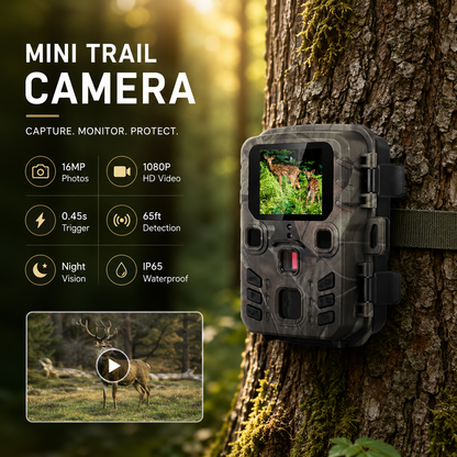 MiNi301 20MP 1080P Mini Trail Camera – Night Vision, IP65 Waterproof