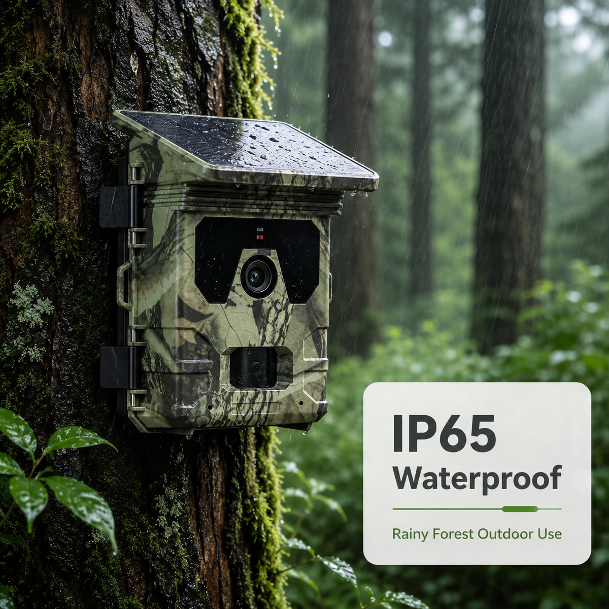 30MP 4K Solar Trail Camera – Night Vision, 0.3s Trigger & IP66 Waterproof
