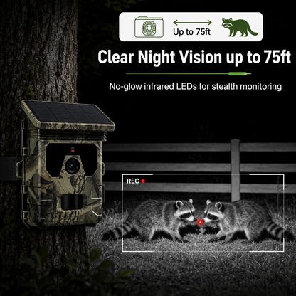 30MP 4K Solar Trail Camera – Night Vision, 0.3s Trigger & IP66 Waterproof