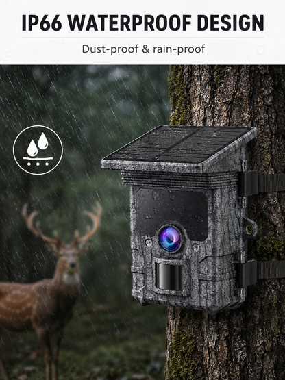 4K Solar WiFi Trail Camera – 112MP, 5200mAh Battery & Night Vision