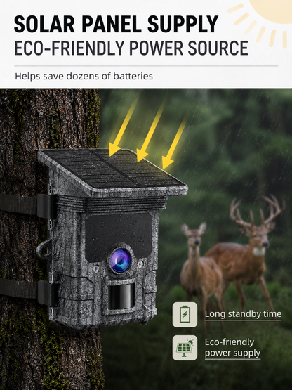 4K Solar WiFi Trail Camera – 112MP, 5200mAh Battery & Night Vision