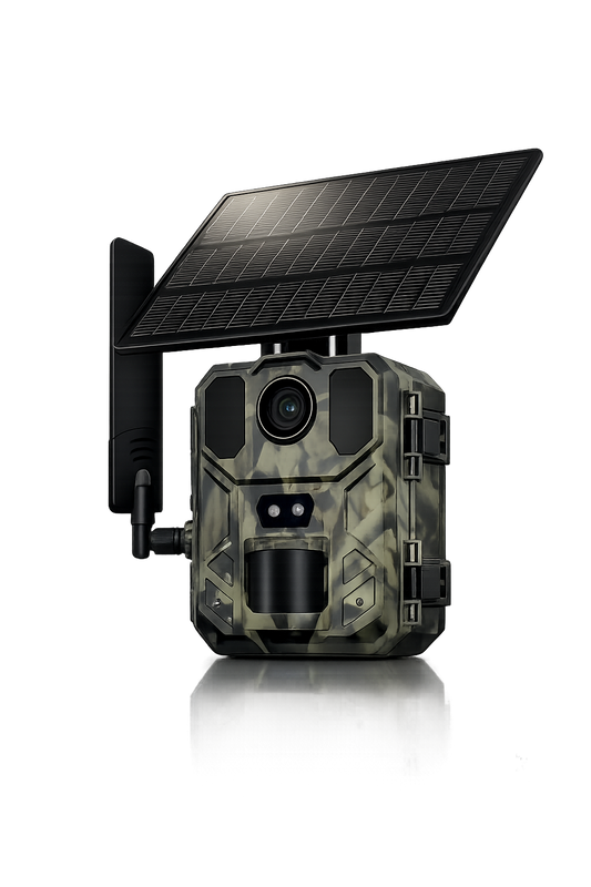 30MP 4G LTE Solar Trail Camera – 2K Live View, 0.2s PIR Trigger & Night Vision