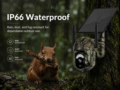 2K 4G/WiFi Solar PTZ Security Camera – Human & Animal Detection, Color Night Vision