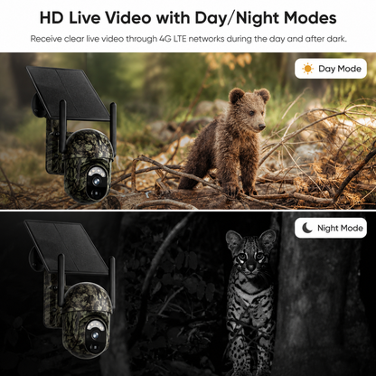 2K 4G/WiFi Solar PTZ Security Camera – Human & Animal Detection, Color Night Vision