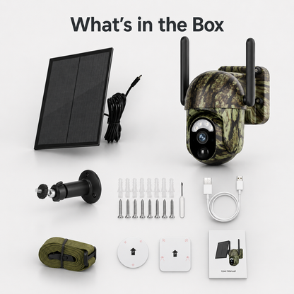 2K 4G/WiFi Solar PTZ Security Camera – Human & Animal Detection, Color Night Vision