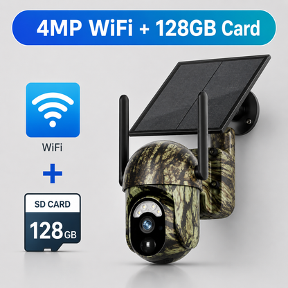 2K 4G/WiFi Solar PTZ Security Camera – Human & Animal Detection, Color Night Vision