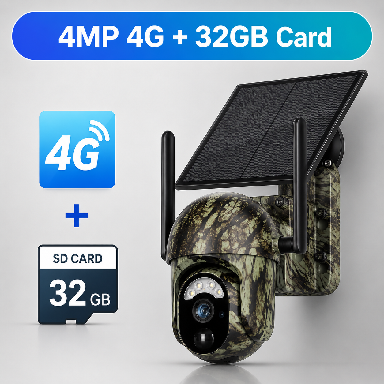 2K 4G/WiFi Solar PTZ Security Camera – Human & Animal Detection, Color Night Vision