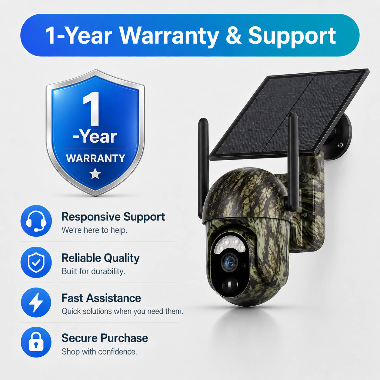 2K 4G/WiFi Solar PTZ Security Camera – Human & Animal Detection, Color Night Vision