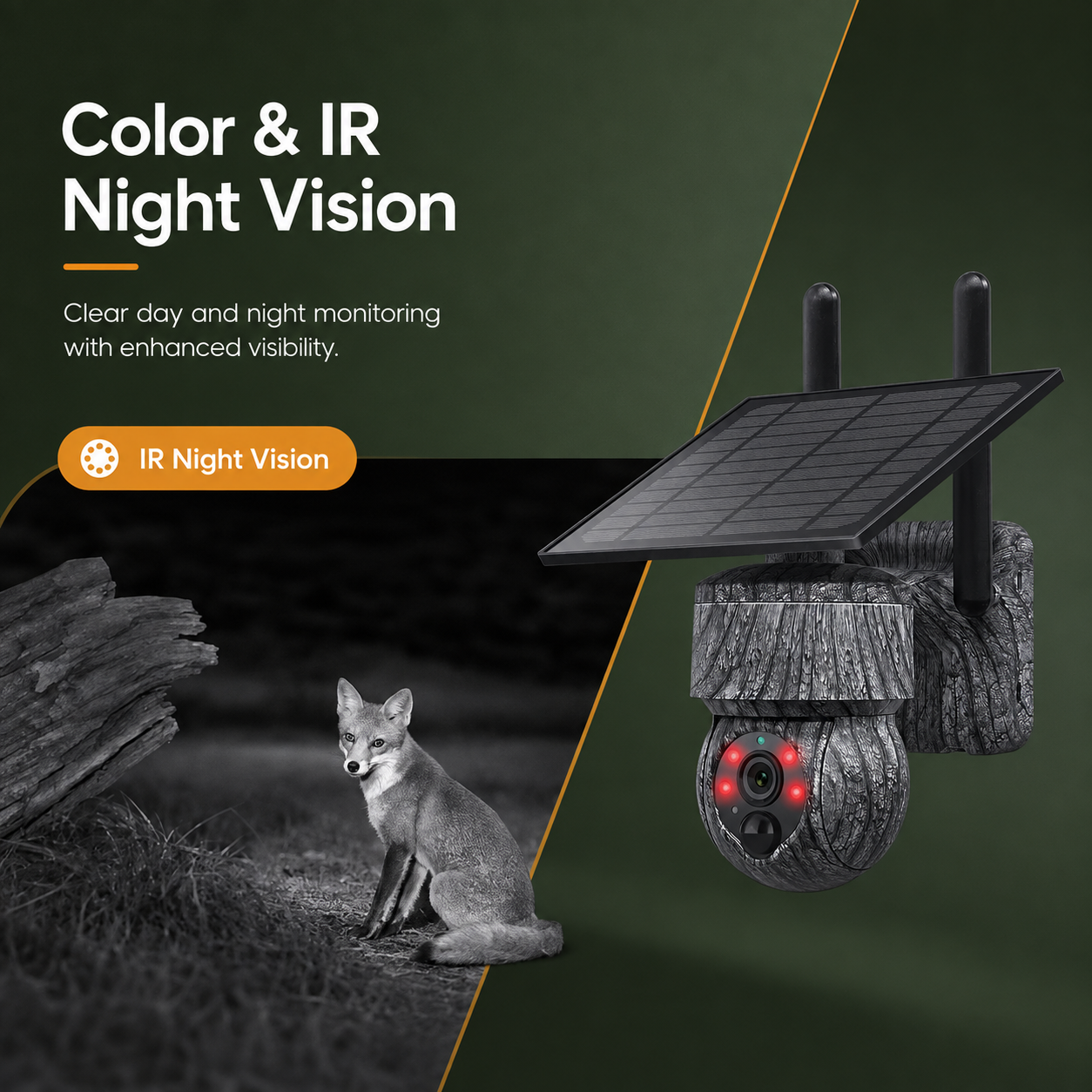 4G WIFI Solar Powered Wireless Trail Camera, Traps with Live View Alarm, Human Detection, PTZ Camera for Home Security Hunting WIFI Version