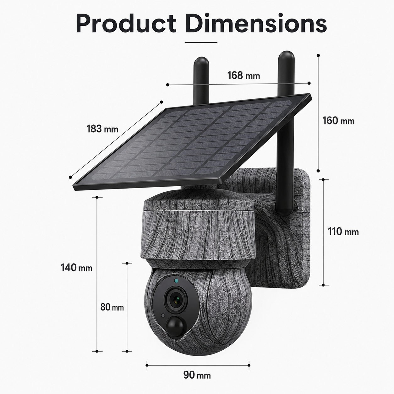 4G WIFI Solar Powered Wireless Trail Camera, Traps with Live View Alarm, Human Detection, PTZ Camera for Home Security Hunting WIFI Version