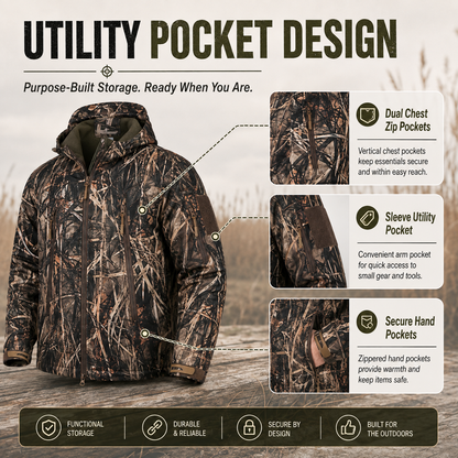 Men’s Silent Camouflage Softshell Hunting Jacket