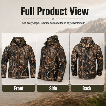 Men’s Silent Camouflage Softshell Hunting Jacket