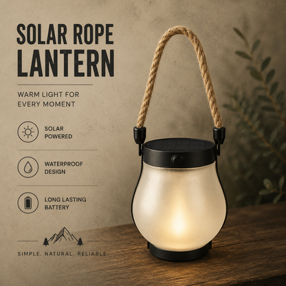 Solar Flickering Flame Hanging Lantern – Waterproof Outdoor Decor