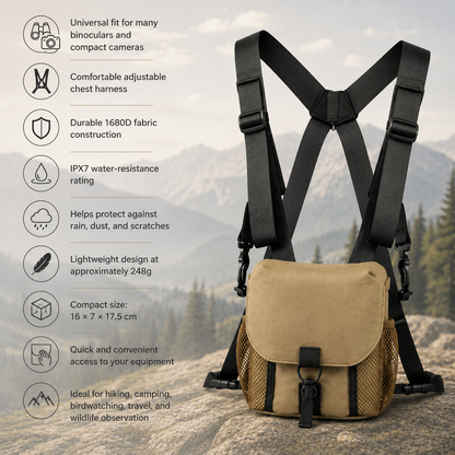 Universal Binocular Chest Pack – Protective Outdoor Carrying Case