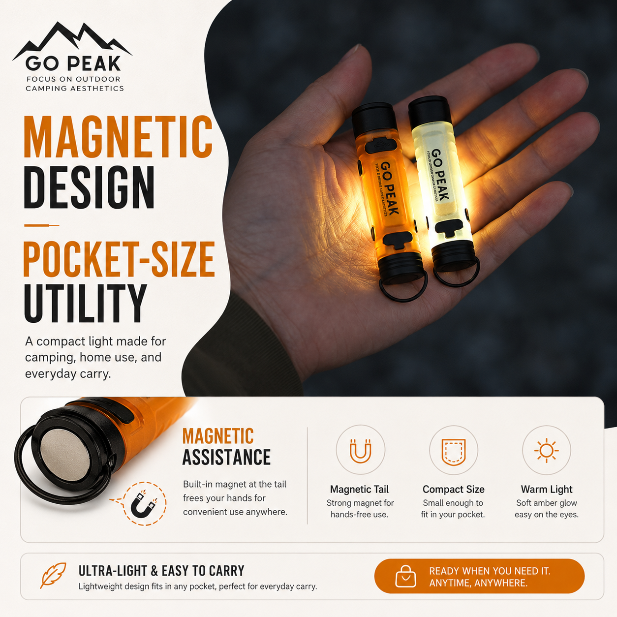 Pocket Mini LED Flashlight with Key Clip