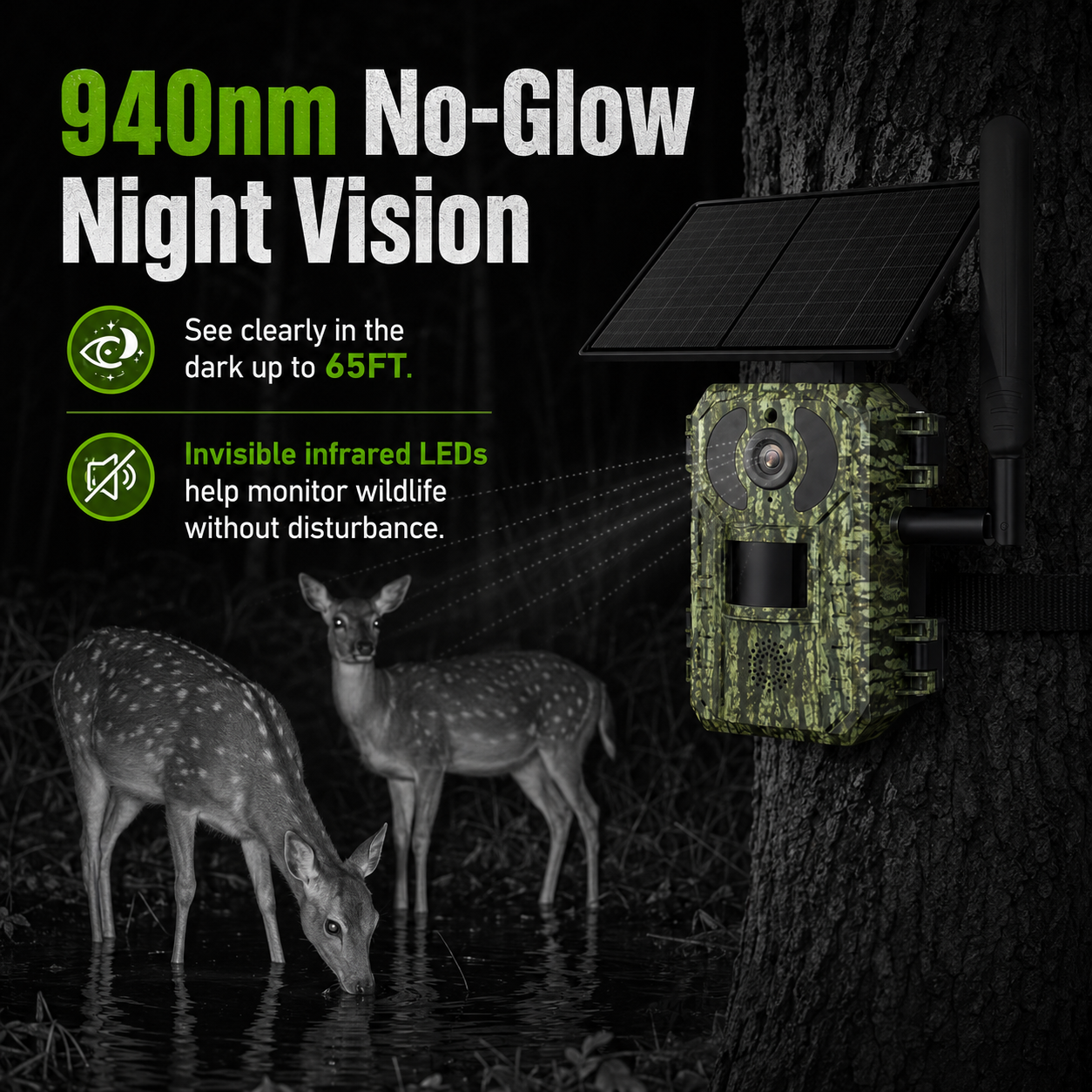 SolarGuard 4G Trail Camera – 2K Wildlife Monitor with Night Vision & UCON App