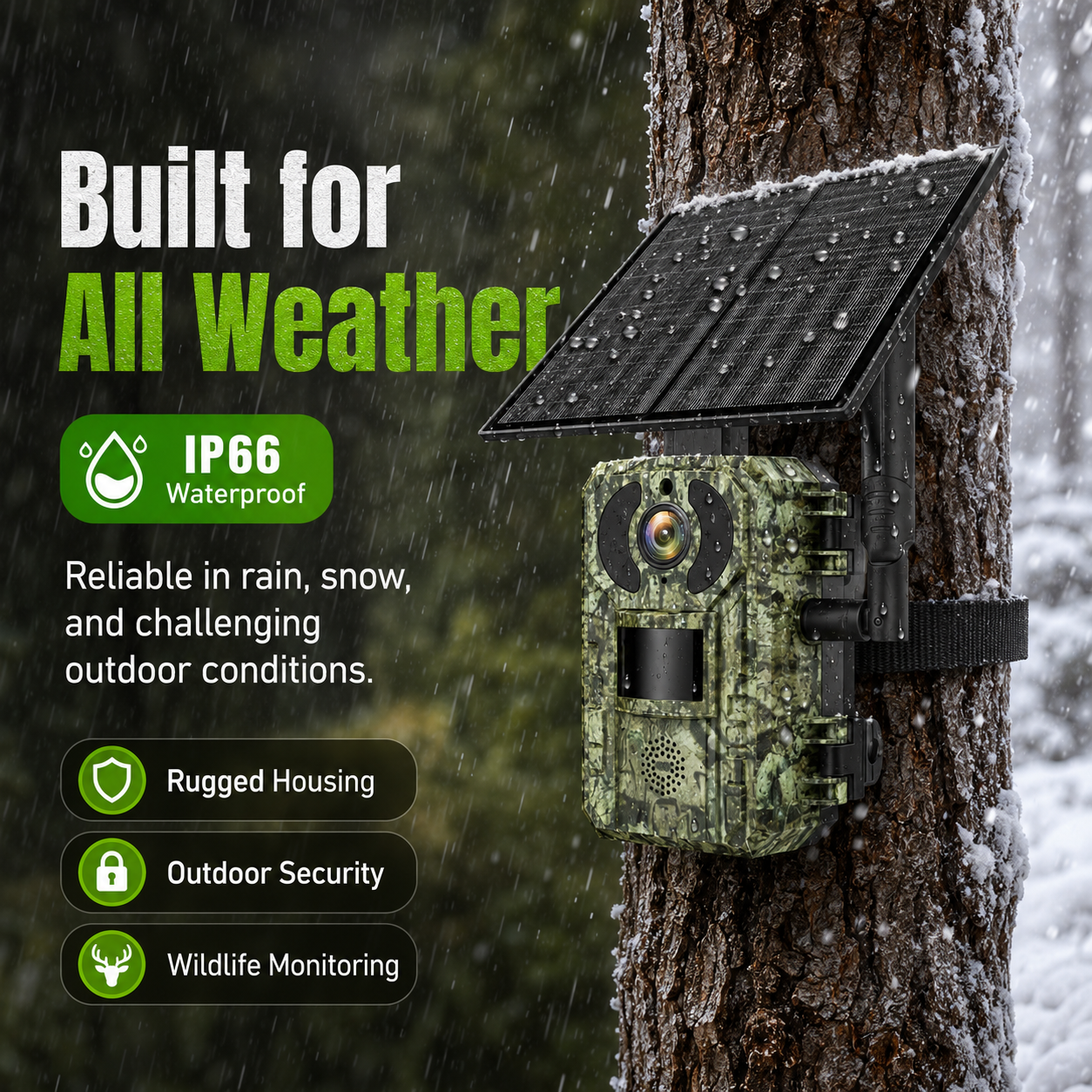 SolarGuard 4G Trail Camera – 2K Wildlife Monitor with Night Vision & UCON App