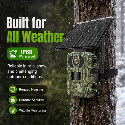 SolarGuard 4G Trail Camera – 2K Wildlife Monitor with Night Vision & UCON App