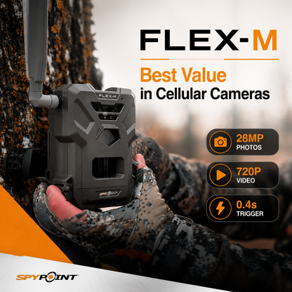 SPYPOINT Flex-M Cellular Trail Camera, 28MP, Dual-SIM LTE