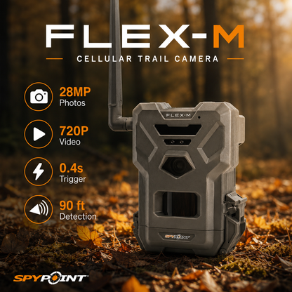 SPYPOINT Flex-M Cellular Trail Camera, 28MP, Dual-SIM LTE