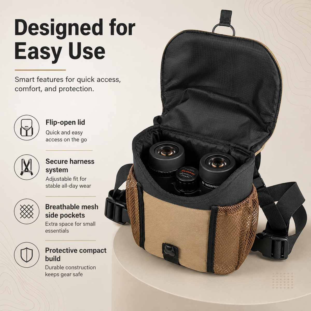 Universal Binocular Chest Pack – Protective Outdoor Carrying Case