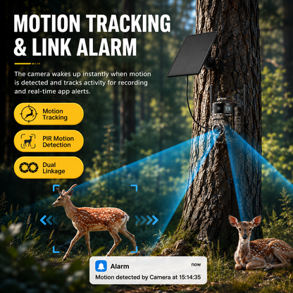 INQMEGA 60X Zoom 4G Solar PTZ Camera – 12MP Wildlife Hunting Camera with Remote Live Monitoring