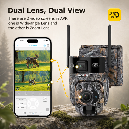 INQMEGA 60X Zoom 4G Solar PTZ Camera – 12MP Wildlife Hunting Camera with Remote Live Monitoring