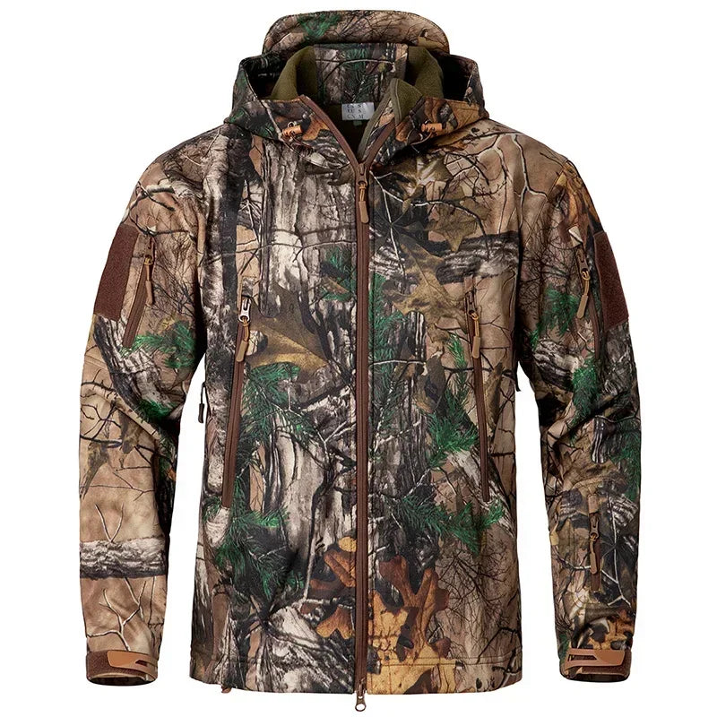 Men’s Silent Camouflage Softshell Hunting Jacket
